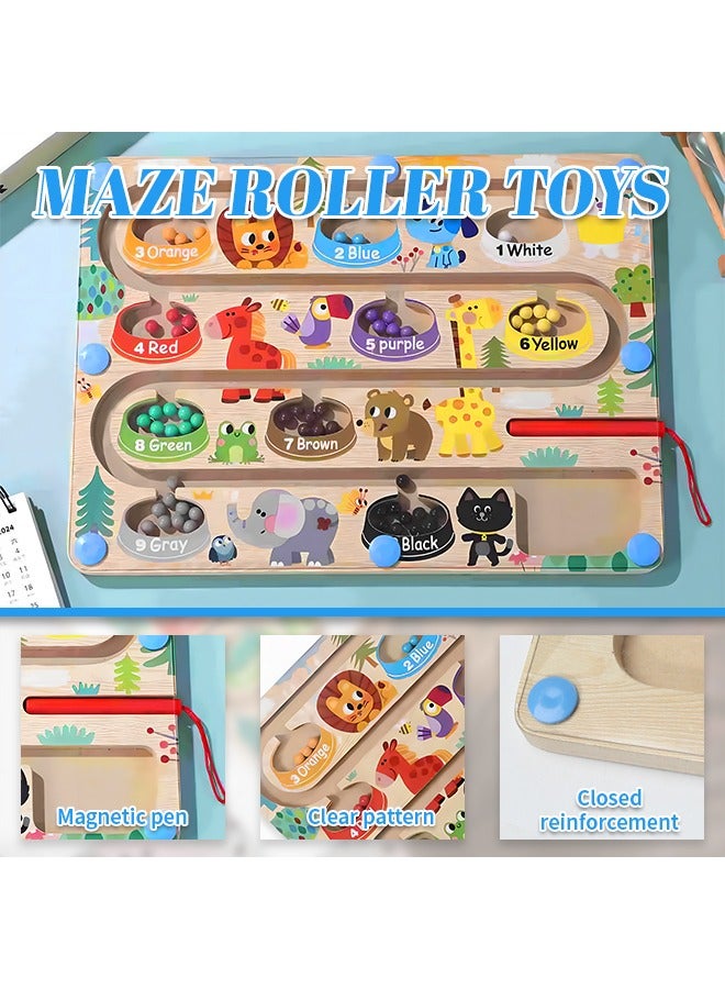 Magnetic Game For Kids Number Maze Montessori Matching Toys Novelty Wooden Labyrinth Educational Games Magnetic Board for Attention and Focus fro 2-4 Years Gift Girl Boy - Image 3