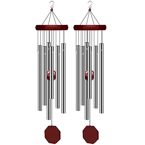 Pgzsy 2 Pack Pgzsy Memorial Wind Chimes Outdoor Large Deep Tone, Elegant Sympathy Wind-Chime Personalized with 6 Tuned Tubes for Garden Patio Balcony and Home - Image 1