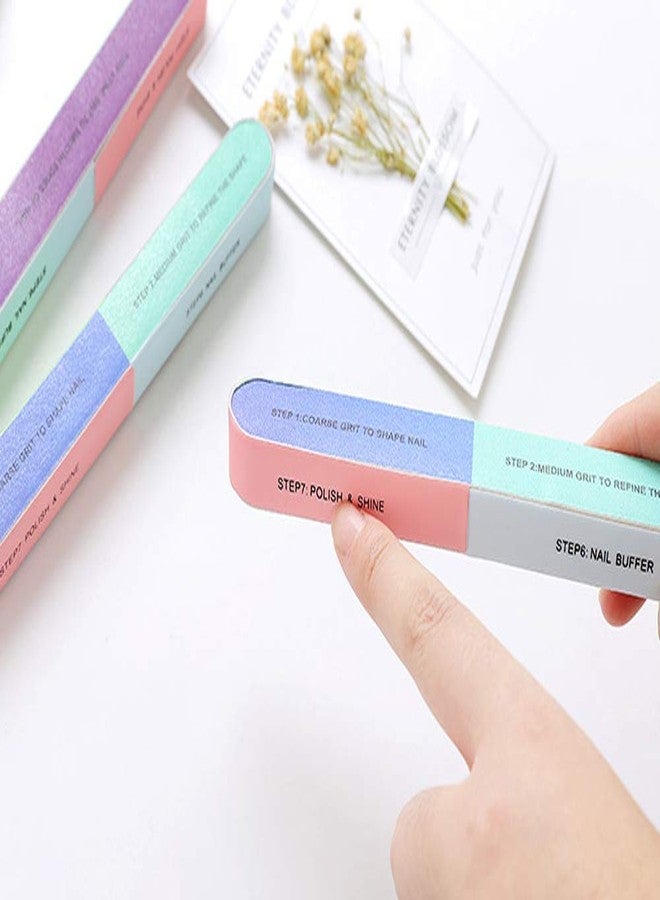 Teensery 12 Pcs Professional Nail Files Multi-Sided Polishing for Nail Art Supplies Salon Pedicure Manicure Tool, Random Color - Image 3