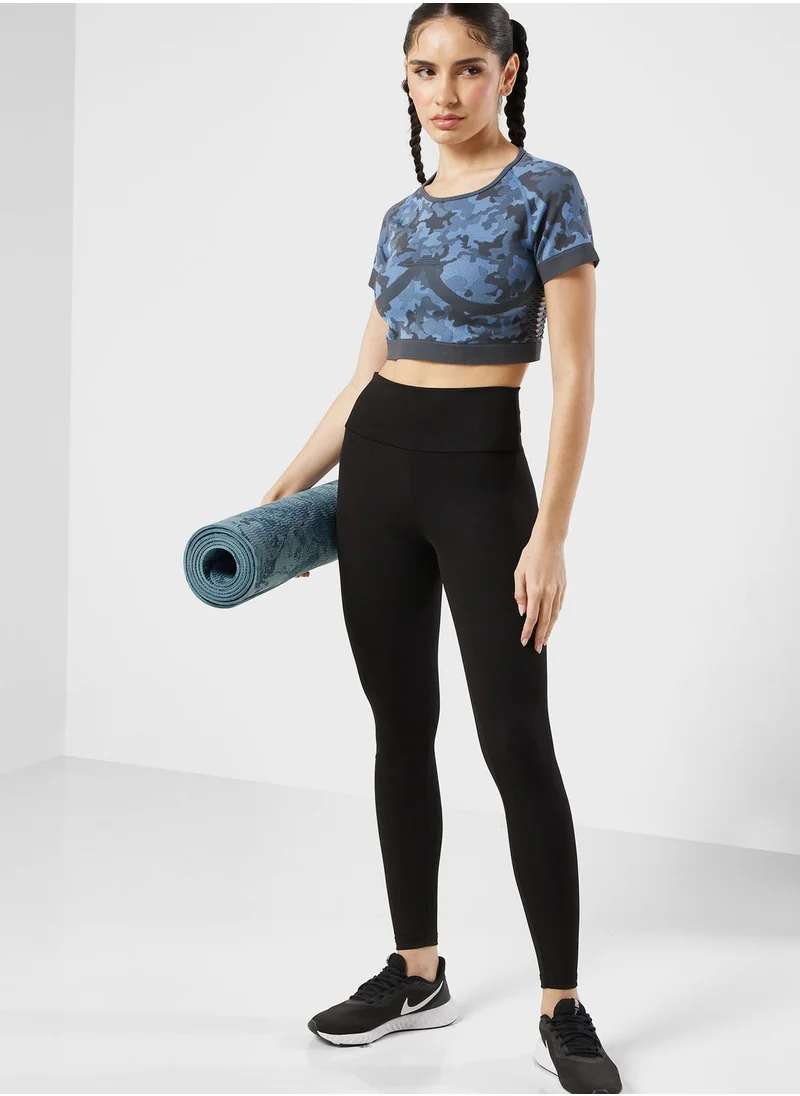 FRWD Printed Cutout Back Longline Sports Bra