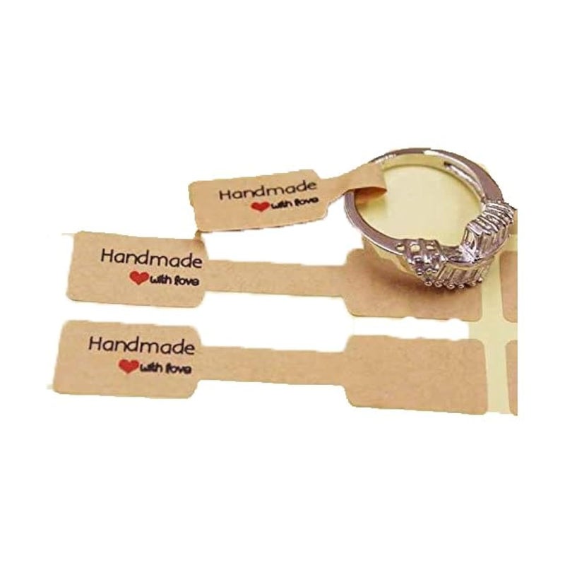 Zenomia Handmade DIY Label Tag for Jewellery, Ring Sticker, 96 Pcs, 6 x 1.2 Cms, 96 Labels - Image 1