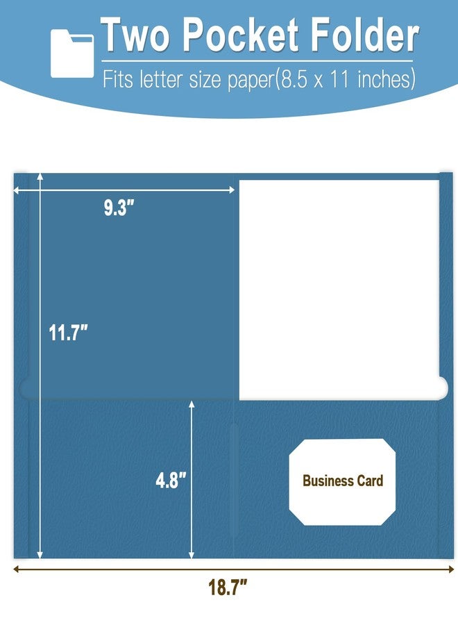 LAYZZ Folders with Pockets, LAYZZ 30 Pack Paper Folders with 2 Pockets, Folders Fit Letter Size Paper for School, Office and Home (Blue) - Image 2