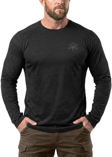 CQR Mens UPF 50 Sun Protection Long Sleeve Quick Dry Athletic Shirts Stretch Running Workout Hiking TShirts Nightfall Black XSmall - Image 1