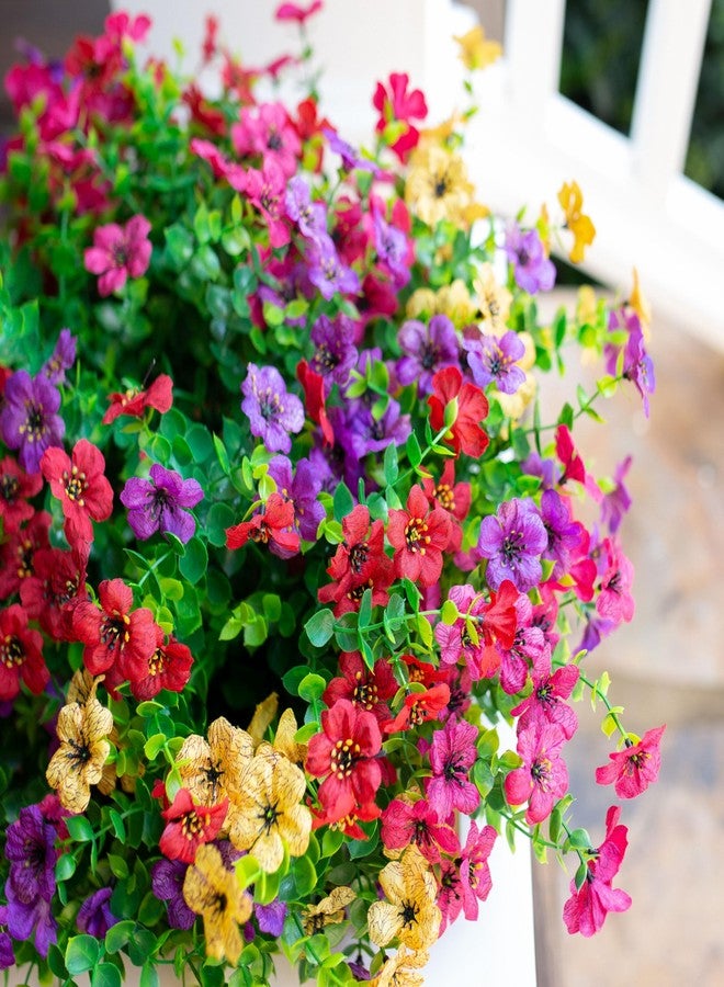 florisso Artificial Flowers for Outdoors Daisy 12 Bundles for Home Decoration, Faux Flower Fake Plants Outside Decoration with Eucalyptus UV Resistant for Planter Porch Patio Yard Garden Colorful - Image 4
