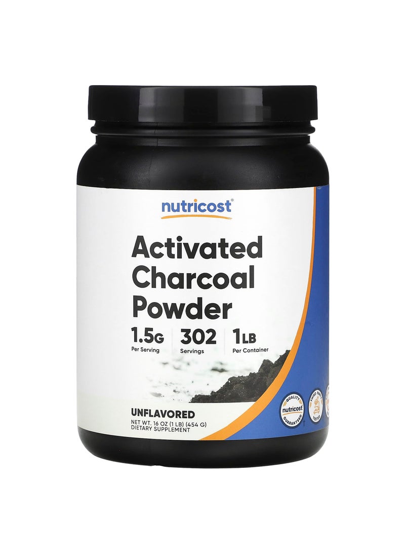 Activated Charcoal Powder, Unflavored, 16 oz (454 g)