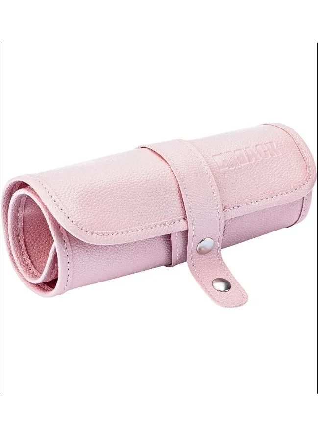 Hobi Market Art Faux Leather Roll Pen Holder 36 Compartments Pastel Pink