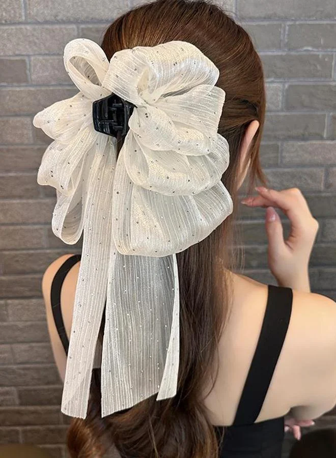 Take Two Dot Pattern Bow Claw Clip