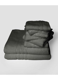 La'Marvel طقم من 8 قطع من لا مارفيل، مناشف بلون رمادي 600 GSM 100% قطن بلكس  - Image 4