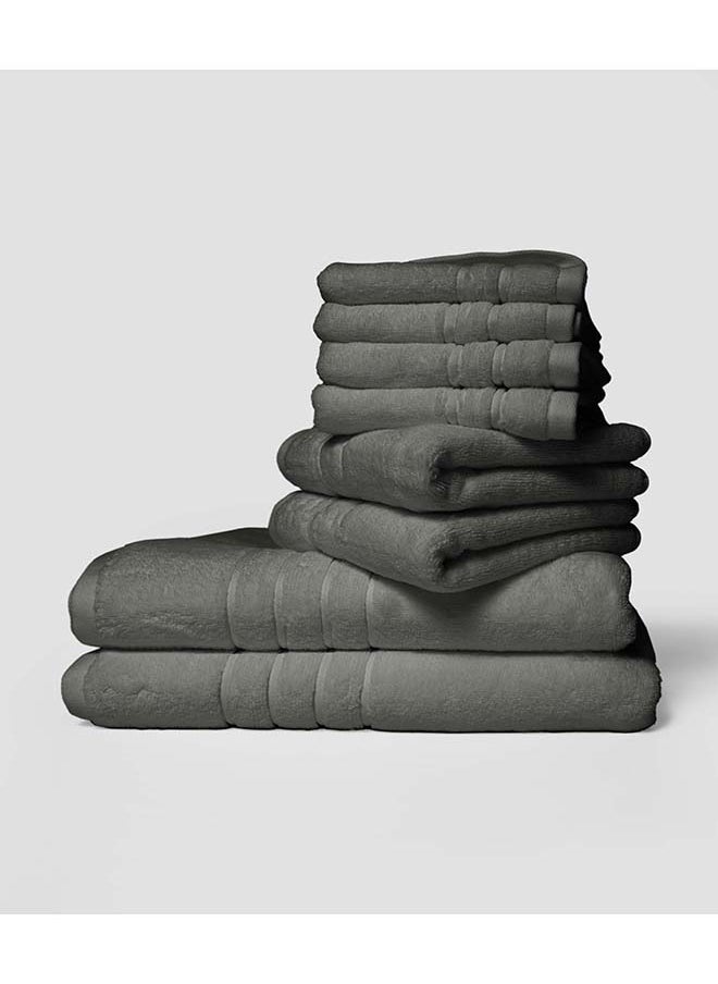 La'Marvel 8 Pieces Set by La'Marvel, Grey 600 GSM 100% Cotton Plux Towels  - Image 2