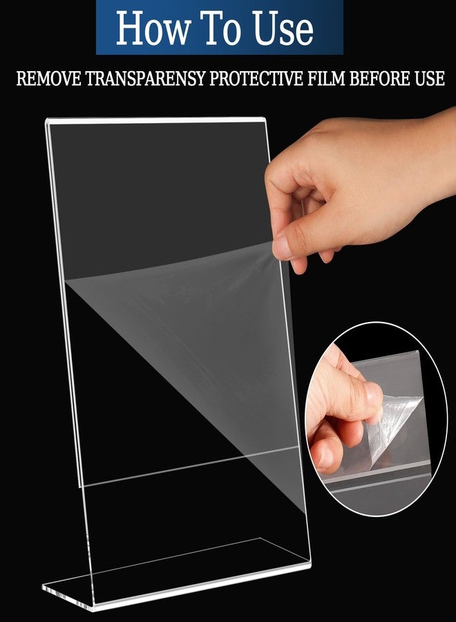 StyEdEk 8.5x11 Inch Acrylic Sign Holder Clear Plastic Table Paper Display Stand L-Shape Vertical Menu Holder Stand Picture Photo Flyer Display Stand for Desktop Flyers, Documents, Office, Restaurants - Image 3