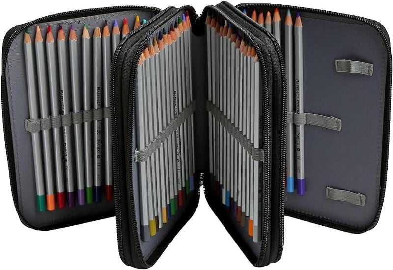 Lbxgap PU Pencil Case - 72 Slots Colored Pencil Case Organizer with Zipper for Watercolor Pens, Pencil Case Organizer for Artist - Image 2