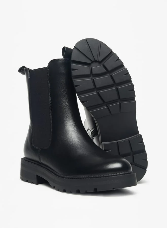 Celeste Womens Solid Boots with Zip Closure