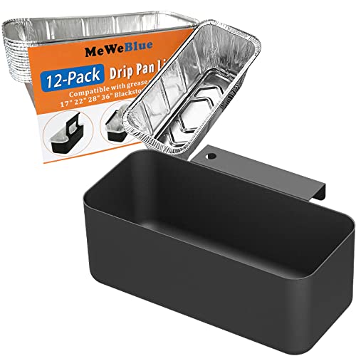 MeWeBlue Grease Catcher for Blackstone Griddle with 12 Pack Blackstone Grease Cup Liners, Griddle Accessories Kit - Image 1