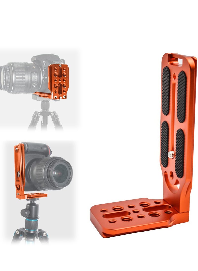 L-Type Quick Release Plate for DSLR Cameras - Vertical & Horizontal Switching Tripod Board Compatible with Canon, Nikon, Sony, DJI, Osmo, Ronin, and Zhiyun Stabilizers & Monopods.