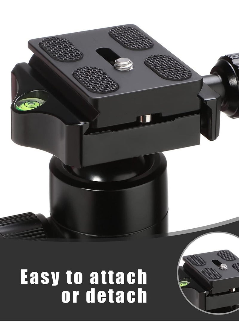 SYOSI - Camera Quick Release Plate PU50 2Pcs Metal Universal Quick Release Plate with 1/4" Screw, Tripod Mount Plate Universal Standard Fits DSLR Camera Tripod Ball Head (Black) - Image 1