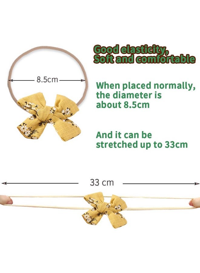 ANZAILALA Baby Hair Band 5 Pcs Hairband For Baby Girl Flower Hairband For New Born Baby Girl 0-6 Months (Yellow + Pink) - Image 3