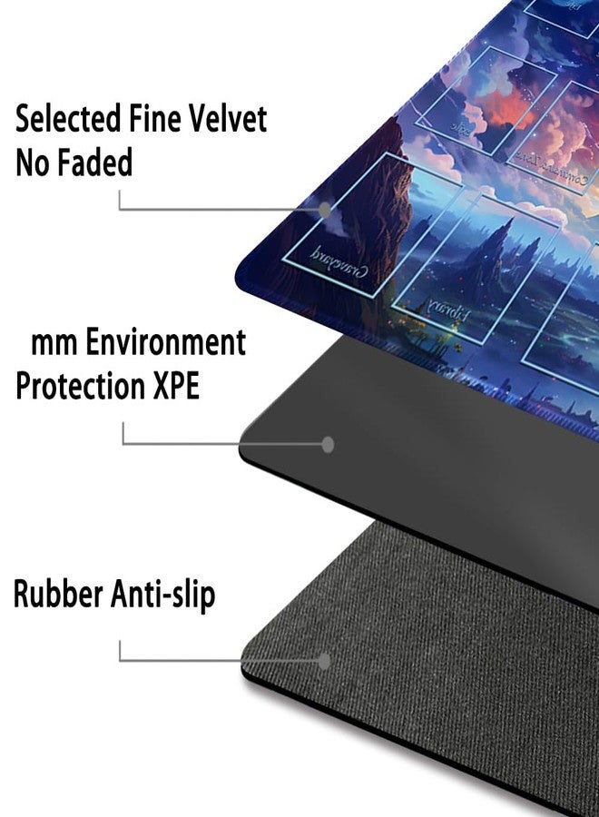 DAUXID Premium Stitched MTG Playmat with Zones and Non-Slip Rubber Backing - TCG Play Mat for MTG and Other Card Games - Colorful Design with Vintage Look and Feel (DKT (68),Zones) - Image 4