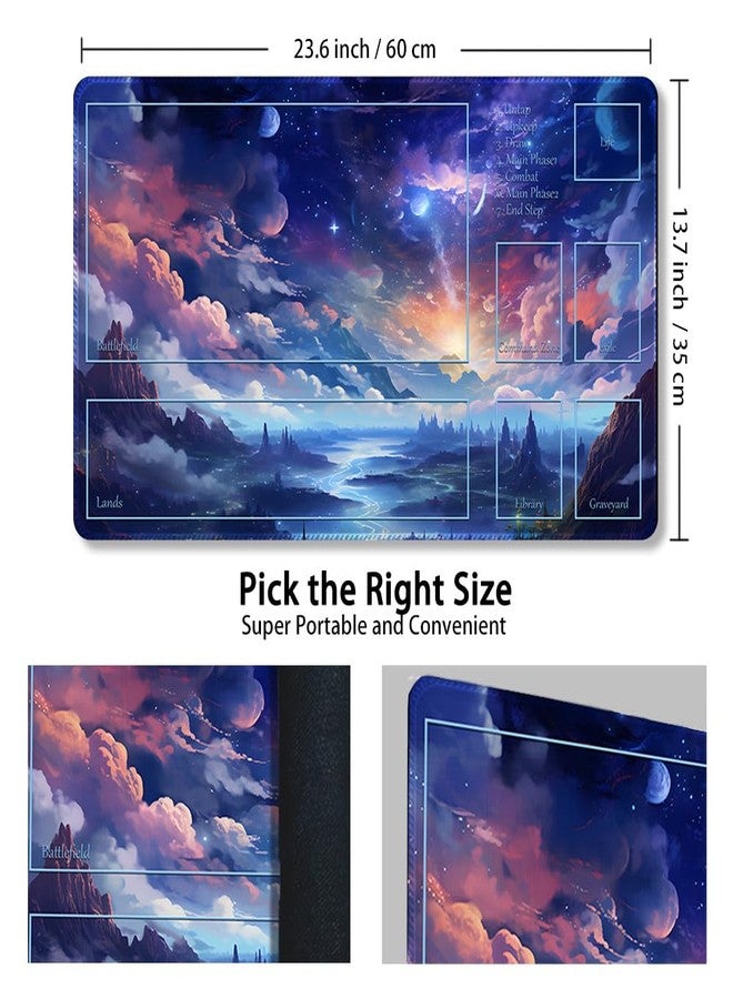DAUXID Premium Stitched MTG Playmat with Zones and Non-Slip Rubber Backing - TCG Play Mat for MTG and Other Card Games - Colorful Design with Vintage Look and Feel (DKT (68),Zones) - Image 2