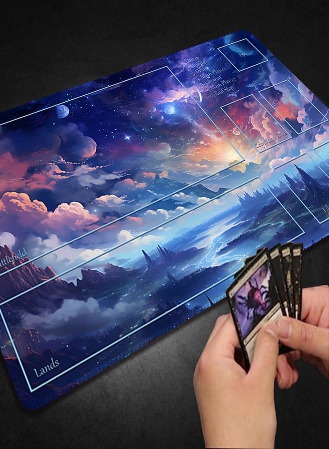 DAUXID Premium Stitched MTG Playmat with Zones and Non-Slip Rubber Backing - TCG Play Mat for MTG and Other Card Games - Colorful Design with Vintage Look and Feel (DKT (68),Zones) - Image 5