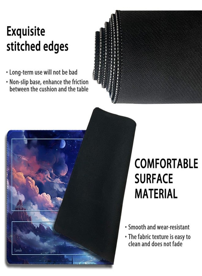 DAUXID Premium Stitched MTG Playmat with Zones and Non-Slip Rubber Backing - TCG Play Mat for MTG and Other Card Games - Colorful Design with Vintage Look and Feel (DKT (68),Zones) - Image 3