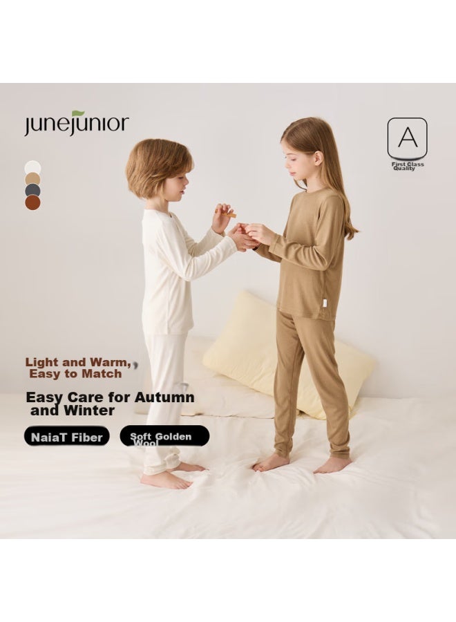 Junejunior Children's Thermal Underwear Set, Autumn And Winter, Boys And Girls, Lightweight Base Layer Sleepwear - Image 1