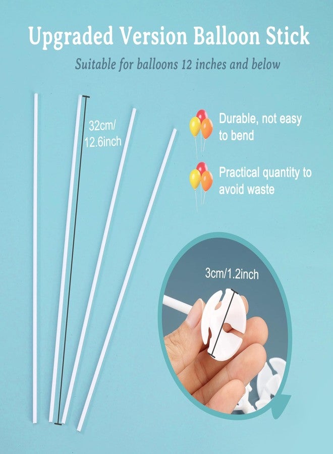 PP OPOUNT 320 PCS Balloon Sticks, 12.6 inches Plastic Balloons Sticks, Balloon Holders for Anniversary, Wedding, Birthday, Party Decoration, BalloonSticks with Bases, Balloon Sticks with Cups - Image 2