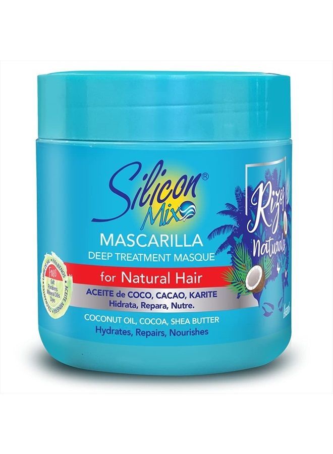 Silicon Mix قناع الشعر الطبيعي ريزوس للشعر المموج والمجعد 478 جرام - قناع ترطيب مكثف للشعر