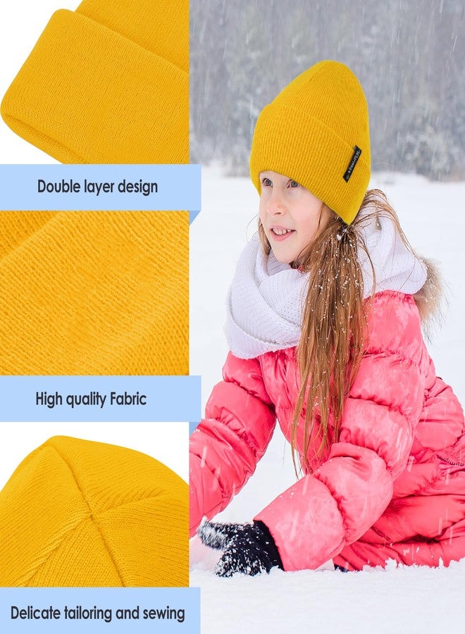 Zando Unisex Baby Beanie - Cute Kids Warm Soft Winter Hat for Baby Boy & Girl, Toddler to Newborn, Yellow, 3-8 Years - Image 2