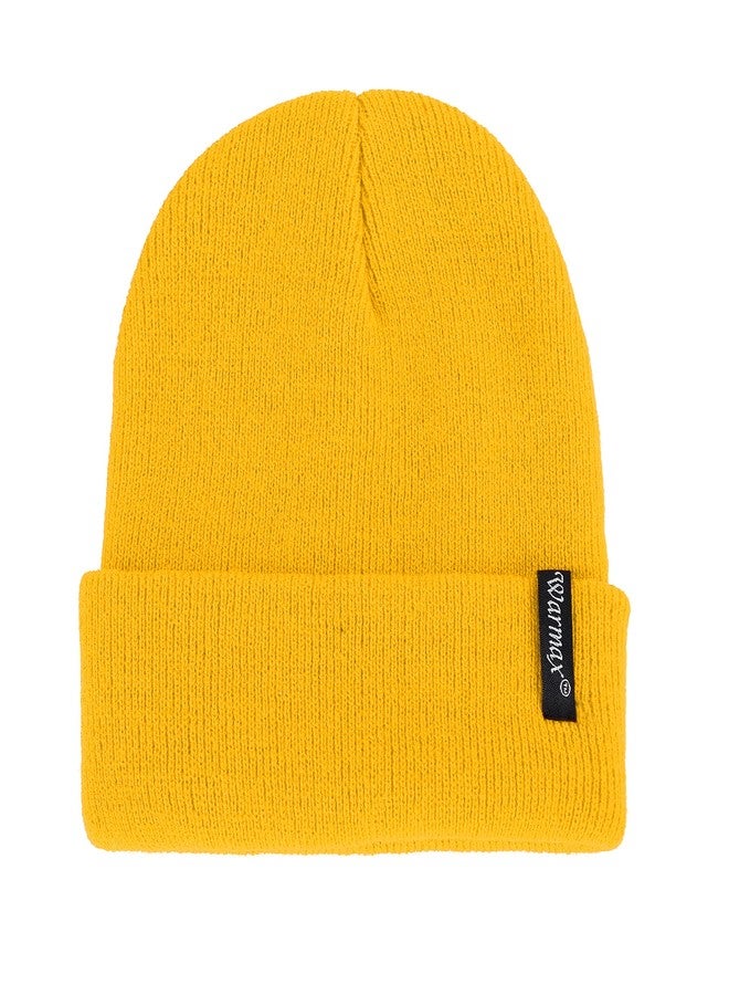 Zando Unisex Baby Beanie - Cute Kids Warm Soft Winter Hat for Baby Boy & Girl, Toddler to Newborn, Yellow, 3-8 Years - Image 1