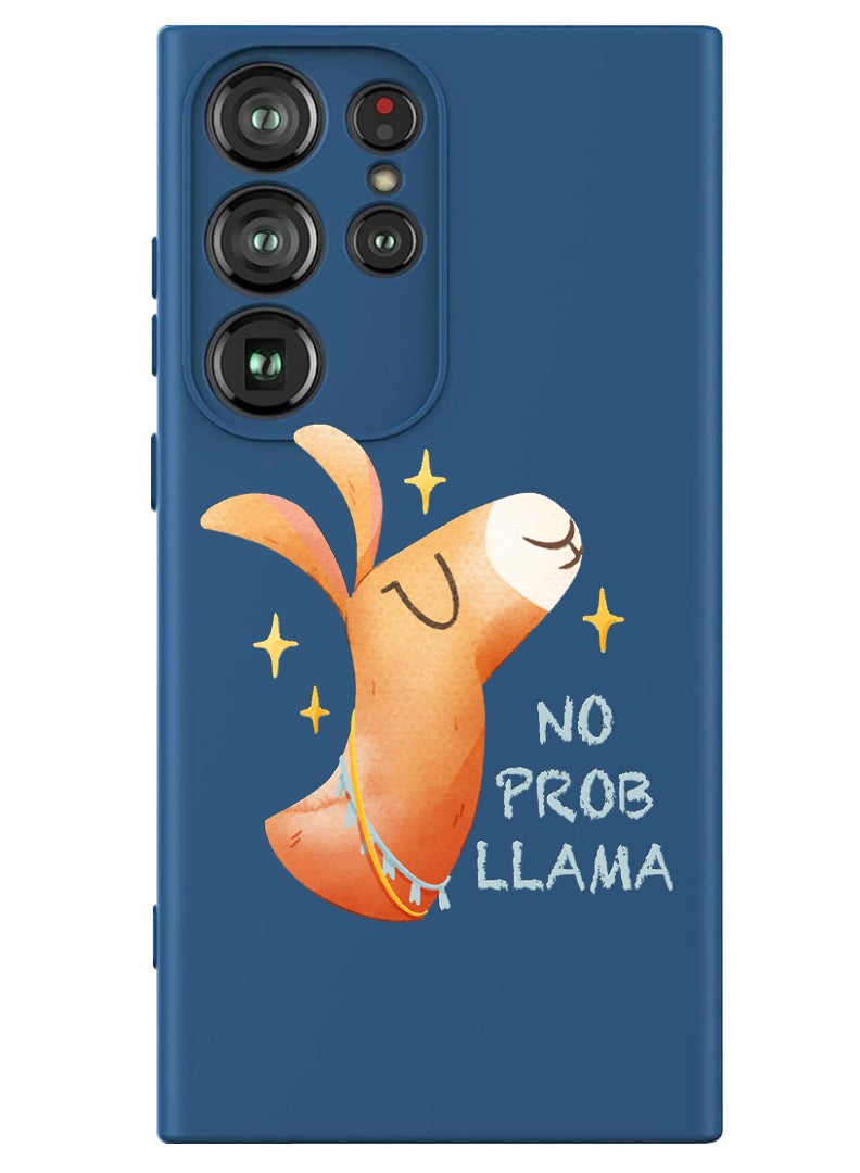 Theodor Protective Slim Fit Case Liquid Silicone Cover with Full Body Protection Anti-Scratch Shockproof Case For Samsung Galaxy S24 Ultra (Blue) - No prob llama  - Image 1
