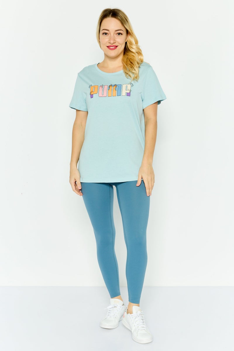 PUMA Women Sportswear Fit Short Sleeves Training T-shirt, Turquoise - Image 3