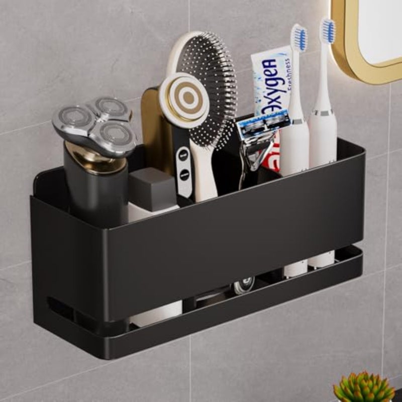 Aluminum Electric Toothbrush Holder - Bathroom Wall Mounted Toothbrush Holder Black - Image 1