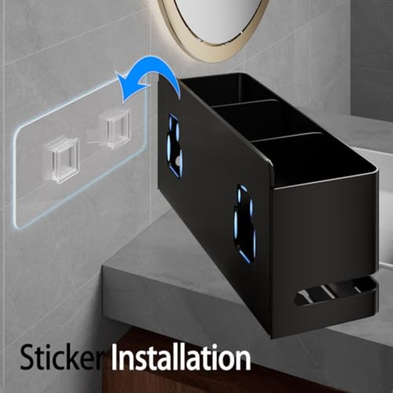 Aluminum Electric Toothbrush Holder - Bathroom Wall Mounted Toothbrush Holder Black - Image 5