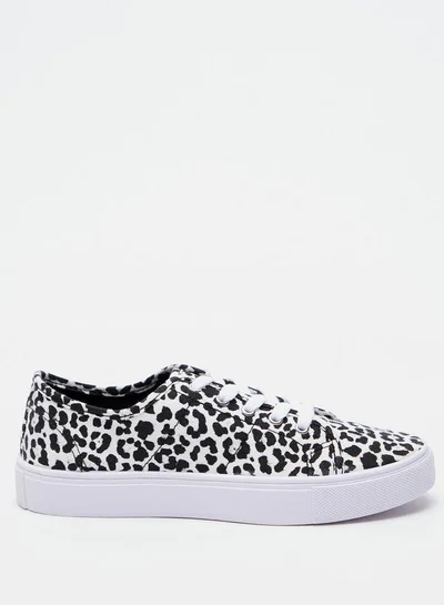 MISSY Animal Print Lace-Up Sneakers