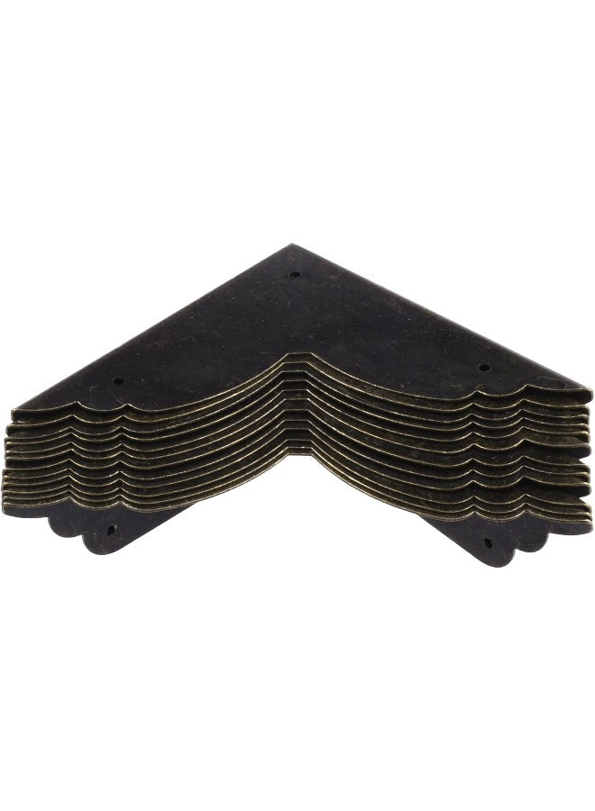 CM Cosmos Pack of 12 Antique Metal Box Corner Protector Edge Safety Guard Cabinet Furniture Corner Metal Bumpers, Bronze Tone Color - Image 5