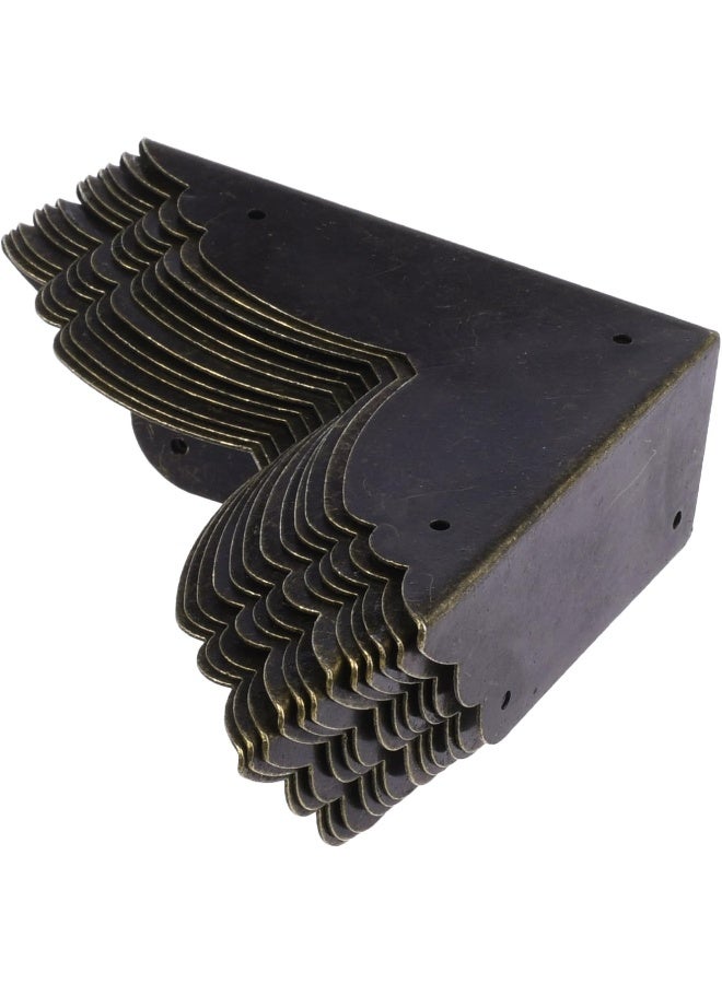 CM Cosmos Pack of 12 Antique Metal Box Corner Protector Edge Safety Guard Cabinet Furniture Corner Metal Bumpers, Bronze Tone Color - Image 4