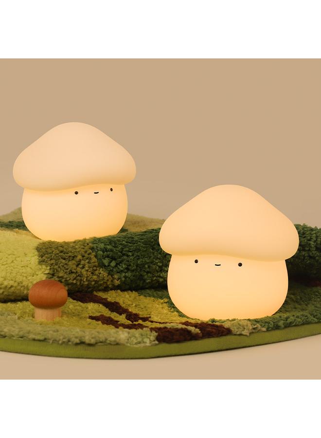 Bluejw The New Mushroom Head Silicone Lamp Can Be Timed Two Dimming Bedroom Bedside Baby Feeding Pat Eye Protection Night Light - Image 4