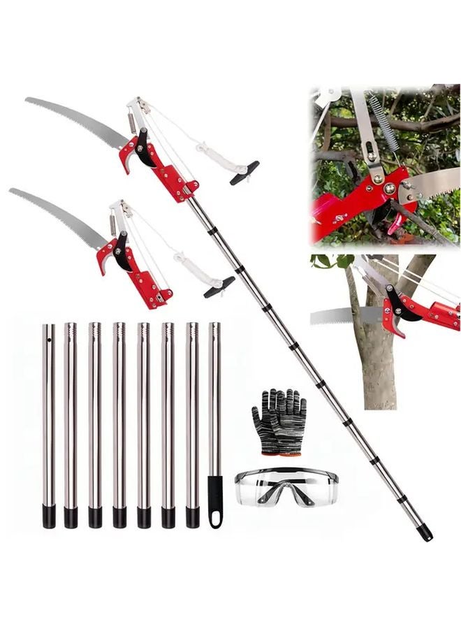 High Branch Saw With Adjustable Tension Rope 2 6m 8 5ft 6 Rods Garden Pruning Shears - Image 2