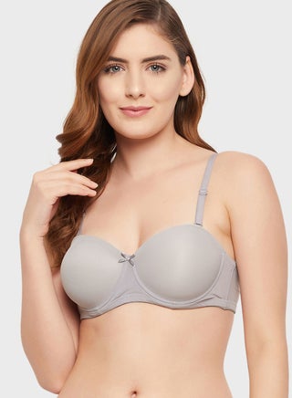 Padded Underwired Demi Cup Strapless Balconette Bra