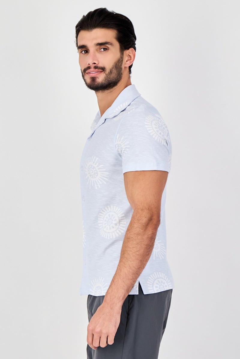 Celio Men Regular Fit Short Sleeve Allover Print Casual Shirt, Multicolor - Image 4