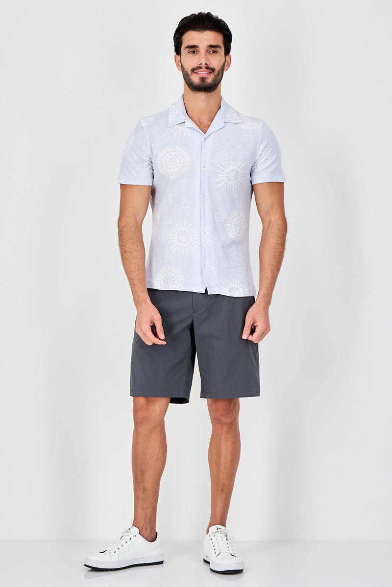 Celio Men Regular Fit Short Sleeve Allover Print Casual Shirt, Multicolor - Image 2