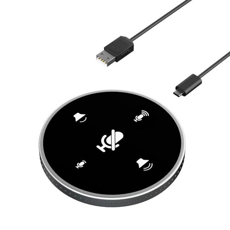 Desktop USB Conference Speakerphone Microphone Built-in Speaker 360° Omnidirectional PC Computer Condenser Mic with Mute Function Volume Adjustment Plug & Play Compatible with Windows Mac for PC Laptop Video Conference Recording Chatting Gaming Onlin - Image 1