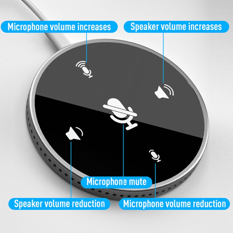 Desktop USB Conference Speakerphone Microphone Built-in Speaker 360° Omnidirectional PC Computer Condenser Mic with Mute Function Volume Adjustment Plug & Play Compatible with Windows Mac for PC Laptop Video Conference Recording Chatting Gaming Onlin - Image 4