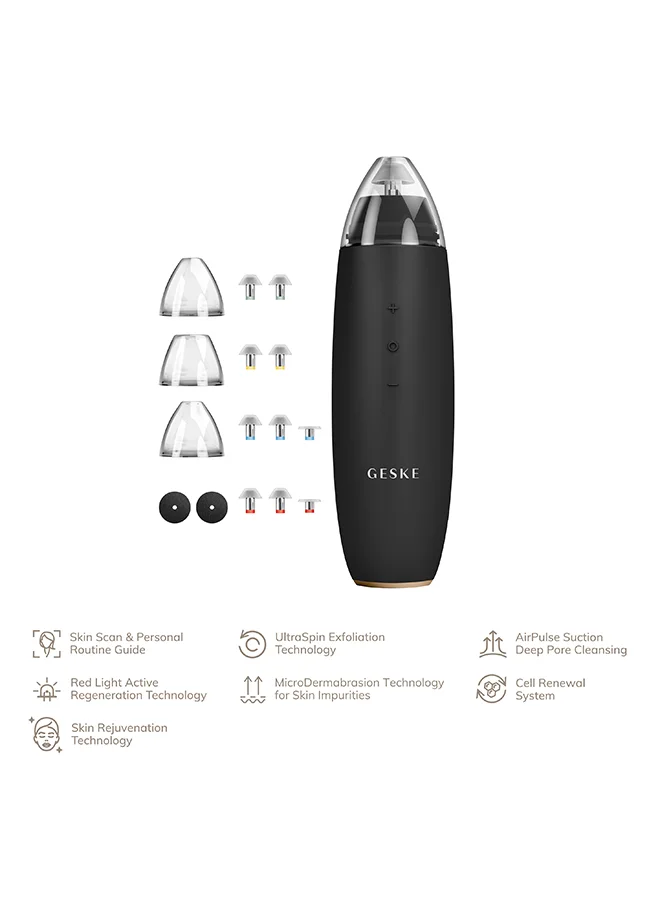 جيسكي مزيل الرؤوس السوداء من GESKE SmartAppGuided MicroDermabrasion | 7 في 1 | مزيل الرؤوس السوداء | منظف ​​المسام الكهربائي | كأس فراغ مبتكر | أداة التجميل | جهاز تنظيف البشرة | جهاز العناية بالبشرة