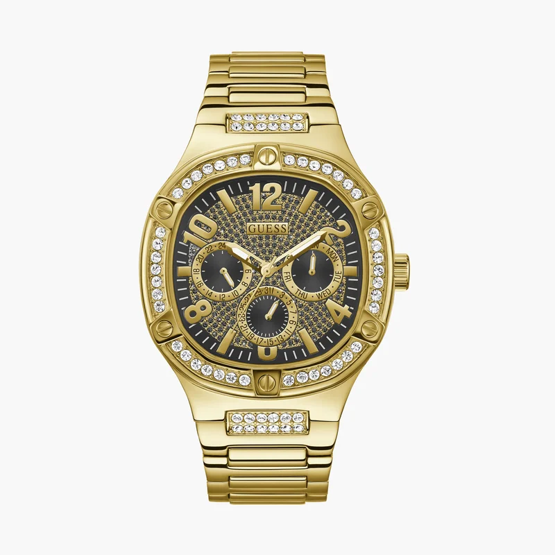 جس Gold Chronograph Watch for Men