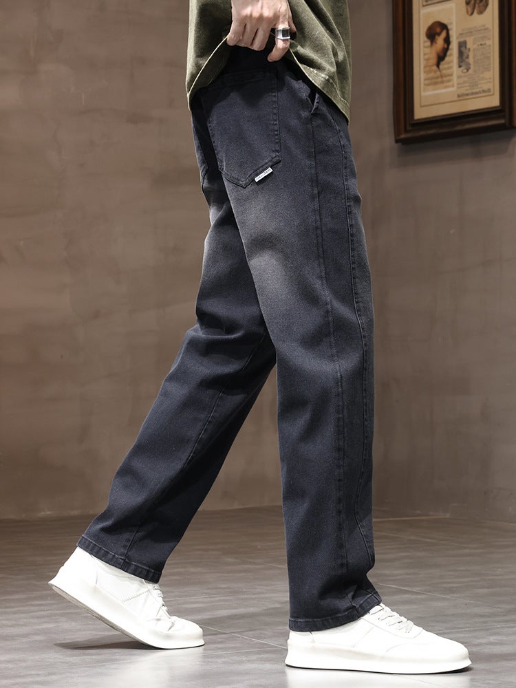 Teenager Jeans Trendy Brand Simple Fashion Straight Leg Pants Men'S Loose Style Tall And Slimming Casual Pants For Boys - Image 5
