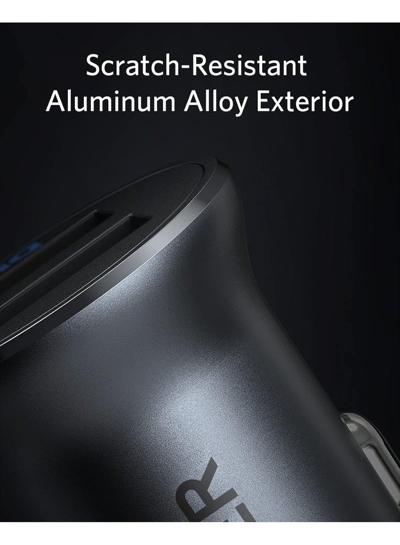 Anker Anker 320 Car Charger (24W II), Mini Aluminum Alloy Dual USB with Blue LED for iPhone16 15 14 13 12 Series, iPad Pro/Air 2/Mini, Galaxy and More - Not Compatible with Quick Charge (Black)  - Image 3