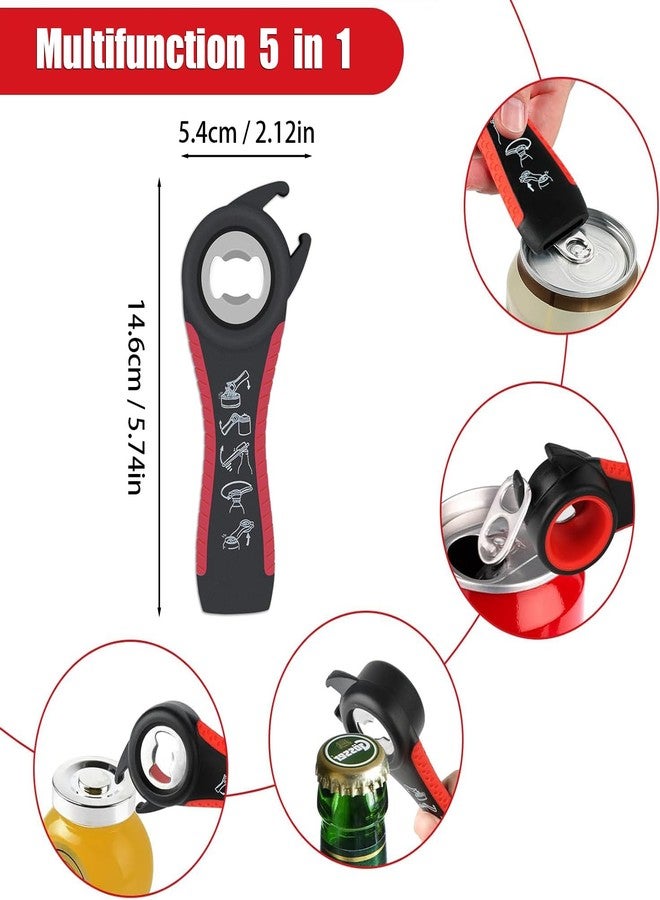 YilulvDeng Jar Opener,5 in 1 Bottle Opener Tool,2 Pcs Jar Bottle Can Opener For Seniors(Black/Green) - Image 2