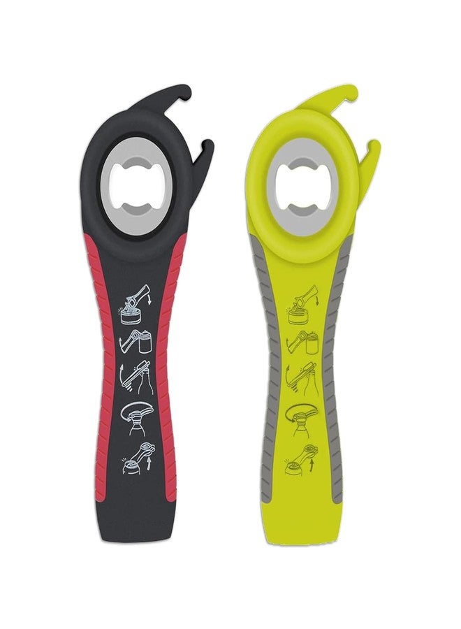 YilulvDeng Jar Opener,5 in 1 Bottle Opener Tool,2 Pcs Jar Bottle Can Opener For Seniors(Black/Green) - Image 1
