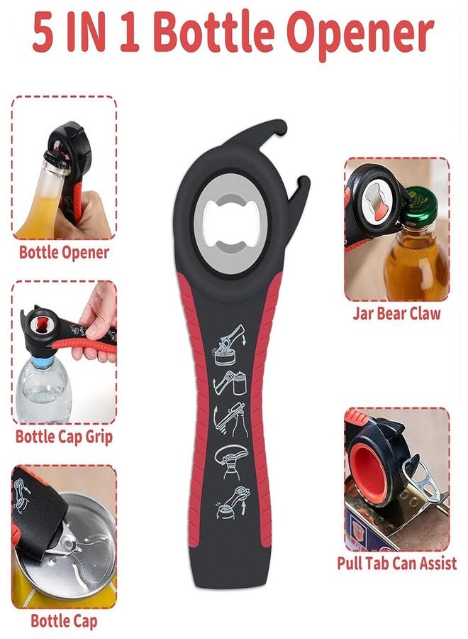 YilulvDeng Jar Opener,5 in 1 Bottle Opener Tool,2 Pcs Jar Bottle Can Opener For Seniors(Black/Green) - Image 4